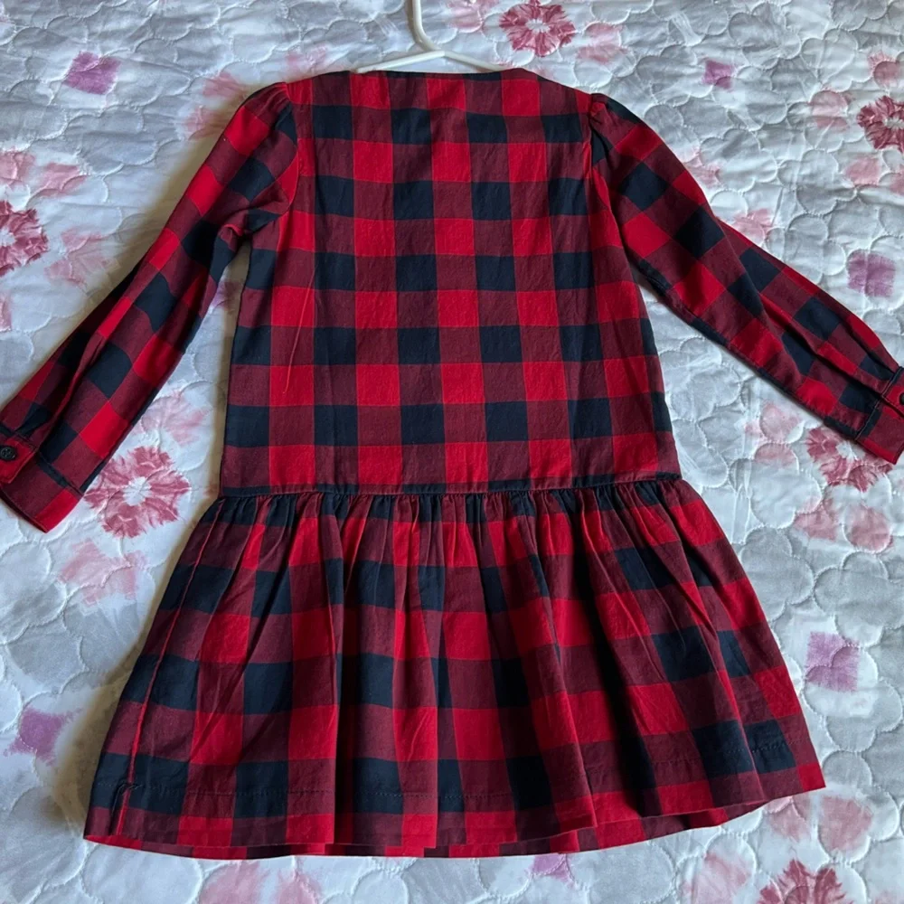 NWT GAP Baby Gap Red and Navy Buffalo Plaid Checkered Toddler Dress Size 4